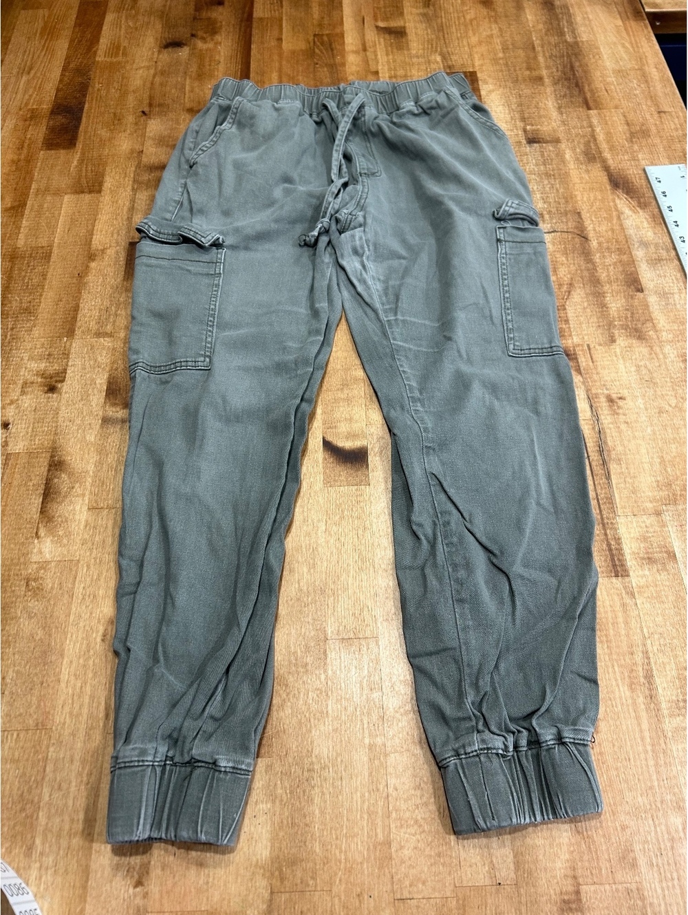 womens Almost Famous Olive Green Cargo Jogger Pants Size L